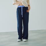ネイビー | 配色ドッキングスウェットパンツ≪セットアップ対応/手洗い可能≫ | VICKY