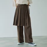 ブラウン | ラッププリーツスカートセットパンツ≪手洗い可能≫ | VICKY