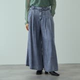 ネイビー | リヨセルタックフレアパンツ≪洗濯機で洗える≫ | VICKY