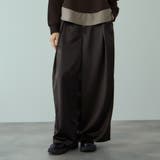 ブラック | ヘビーサテンタックワイドパンツ≪手洗い可能≫ | VICKY