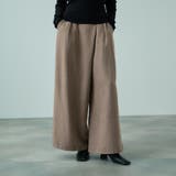 ブラウン | フィブリルサテンラップワイドパンツ≪洗濯機で洗える≫ | VICKY