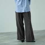 ダークグレー | ストライプサイドラインワイドパンツ≪手洗い可能≫ | VICKY