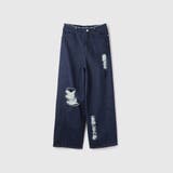 ネイビー | 【大人の抜け感】デニムカットオフダメージパンツ | VICKY