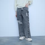 ブルー | 【大人の抜け感】デニムカットオフダメージパンツ | VICKY