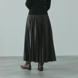 レザーライクジョーゼットプリーツスカート≪手洗い可能≫ | VICKY | 詳細画像2 