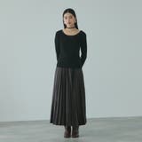 レザーライクジョーゼットプリーツスカート≪手洗い可能≫ | VICKY | 詳細画像5 