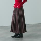 ボルドー | レザーライクジョーゼットプリーツスカート≪手洗い可能≫ | VICKY