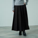 ブラック | ワイドプリーツスリットスカート≪手洗い可能≫ | VICKY