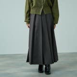 ダークグレー | ワイドプリーツスリットスカート≪手洗い可能≫ | VICKY