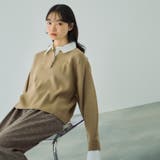 ベージュ | シャツカラーポロニットプルオーバー≪手洗い可能≫ | VICKY