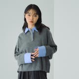 ダークグレー | シャツカラーポロニットプルオーバー≪手洗い可能≫ | VICKY