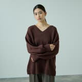 ブラウン | アルパカタッチVネックニットプルオーバー≪手洗い可能≫ | VICKY
