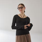 ストリング付バレエネックリブニット≪手洗い可能≫ | VICKY | 詳細画像4 