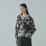 レオパードジャガードシャギーニットプルオーバー | VICKY | 詳細画像4 