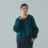 ダークネイビー | レオパードジャガードシャギーニットプルオーバー | VICKY