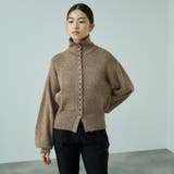 ブラウン | メニボタン2WAYネックニット≪手洗い可能≫ | VICKY