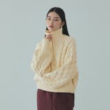 オフホワイト | バルキーケーブルハーフジップニット≪手洗い可能≫ | VICKY