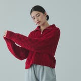 レッド | バルキーケーブルハーフジップニット≪手洗い可能≫ | VICKY
