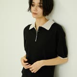 ブラック | レーヨンナイロン配色ポロニット | VICKY