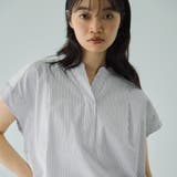 ストライプフェイスキーネックブラウス≪洗濯機で洗える≫ | VICKY | 詳細画像2