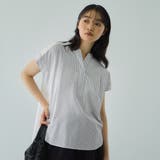 ストライプフェイスキーネックブラウス≪洗濯機で洗える≫ | VICKY | 詳細画像3