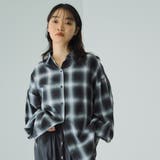 オンブレーチェックオーバーサイズシャツ≪手洗い可能≫ | VICKY | 詳細画像1