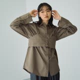 ブラウン | ブロードビスチェ付きブラウス≪手洗い可能≫ | VICKY