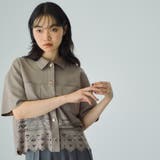 スカラップヘムカットスウェードシャツ≪手洗い可能≫ | VICKY | 詳細画像2