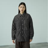 ブラック | パデッドデニムビッグシャツ≪洗濯機で洗える≫ | VICKY