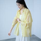 イエロー | リネンライクボイルシャツ | VICKY