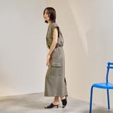 カーキ | 【SET】ダンボールニットベスト×スカート2ピース | ketty