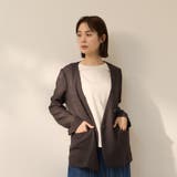 ブラウン | グリッディメッシュノーカラージャケット | ketty