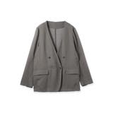 ライトグレー | グリッディメッシュノーカラージャケット | ketty