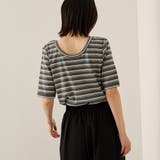 ランダムリブボーダーハーフスリーブカットソー≪手洗い可能≫ | ketty | 詳細画像10