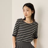 ランダムリブボーダーハーフスリーブカットソー≪手洗い可能≫ | ketty | 詳細画像2
