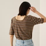 ランダムリブボーダーハーフスリーブカットソー≪手洗い可能≫ | ketty | 詳細画像6