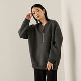 チャコールグレー | ソフトダンボールハーフZIPプルオーバー≪手洗い可能≫ | ketty