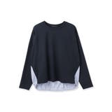 ネイビー | ポンチローマ異素材バックテールカットソー | ketty