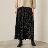 ブラック | アートフラワースカートライクパンツ≪手洗い可能≫ | ketty