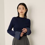 ネイビー | シアースリーブリブニットプルオーバー≪手洗い可能≫ | ketty