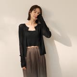 ブラック | リネンフィールカーディガンキャミセット | ketty