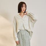 ダブルバックサテンキーネックブラウス≪手洗い可能≫ | ketty | 詳細画像1 
