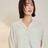 ダブルバックサテンキーネックブラウス≪手洗い可能≫ | ketty | 詳細画像5 