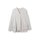 ライトグレー | ダブルバックサテンキーネックブラウス≪手洗い可能≫ | ketty