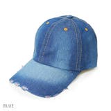 ブルー | 帽子メンズキャップダメージデニムシンプル野球帽レディースウォッシュ加工キーズKe… | KEYS 