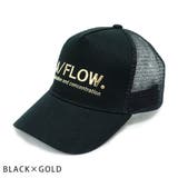 BLACK×GOLD | 帽子 キャップ メッシュキャップ シリコンプリント | KEYS