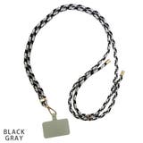 BLACK GRAY | スマホ ショルダー ストラップ 紐 スマホロープ | KEYS 