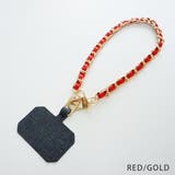 RED/GOLD | スマホ ハンド ストラップ チェーン アクセサリー | KEYS