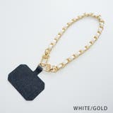 WHITE/GOLD | スマホ ハンド ストラップ チェーン アクセサリー | KEYS