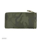 カーキ | 財布メンズ長財布L字型ファスナーカモ迷彩柄ウォレットレディースキーズKeys 0… | KEYS